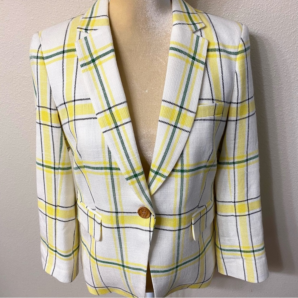 Veronica Beard Schoolboy Windowpane Plaid Blazer … - image 4
